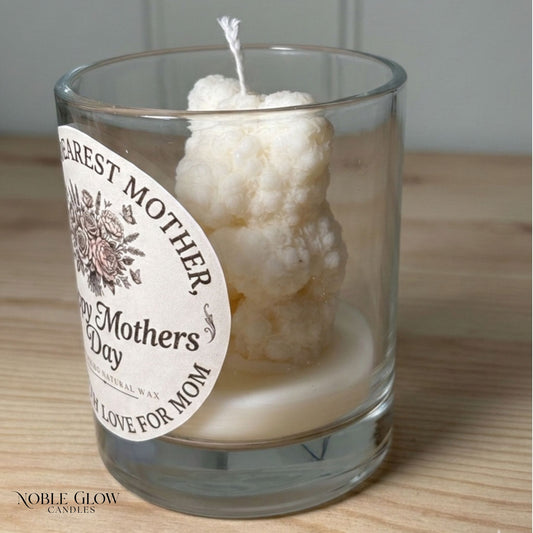 Custom Scented Bear Heart Candle for Mother's Day - 100% Natural Non-Toxic Wax - Personalized Gift with 30 Scents & Message