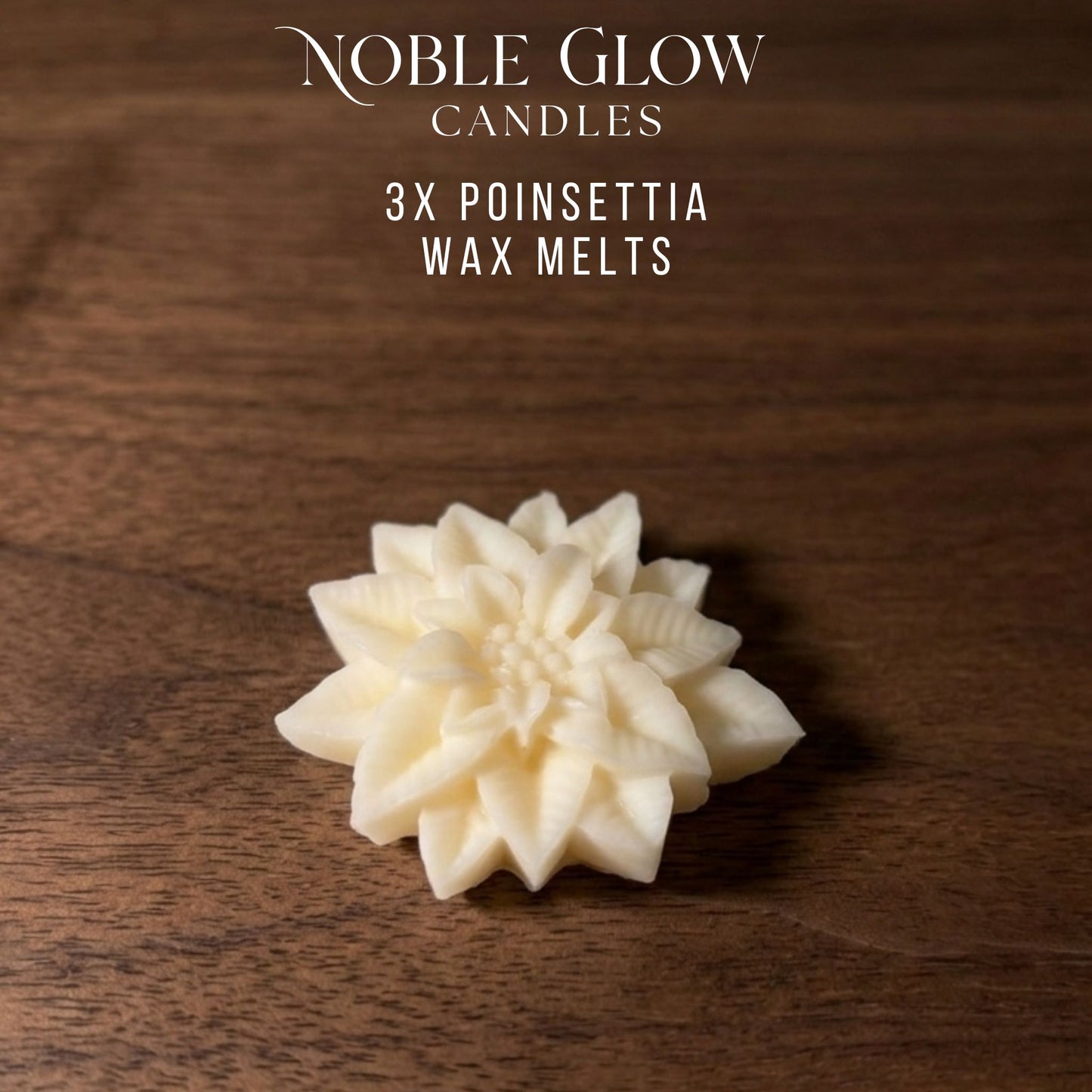 "Winter Bloom" Poinsettia Wax Melts – Set of 3 Personalized Natural Rapeseed Wax Melts
