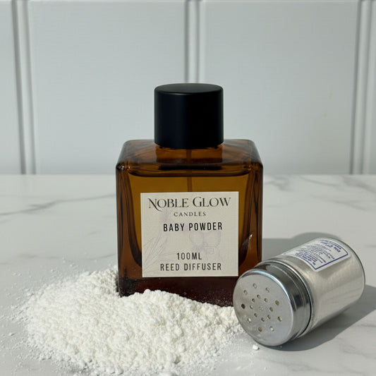 Noble Glow | Soft Cotton & Baby Powder | Nostalgic & Clean Luxury Reed Diffuser | 100ml