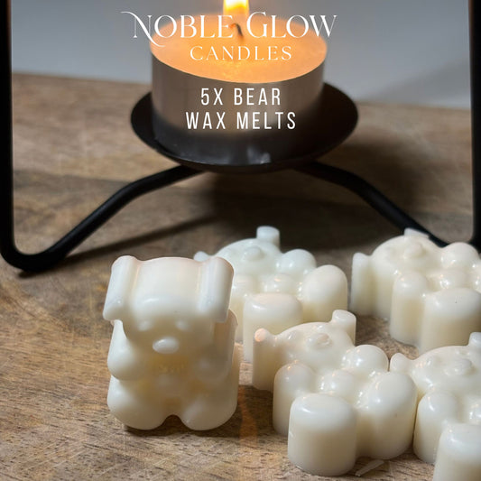 "Cuddly Comfort" Teddy Bear Wax Melts – Set of 5 Personalised Natural Rapeseed Wax Melts