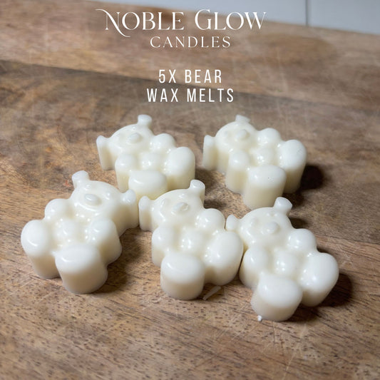 "Cuddly Comfort" Teddy Bear Wax Melts – Set of 5 Personalised Natural Rapeseed Wax Melts