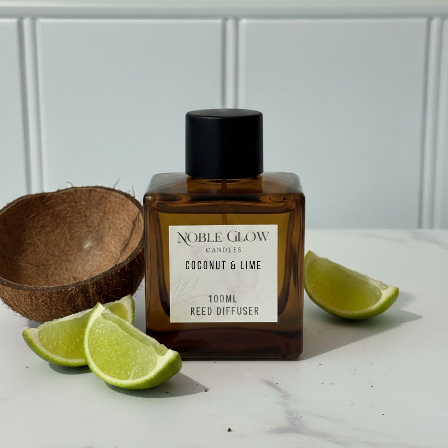 Noble Glow | Coconut & Lime | Tropical & Zesty Luxury Reed Diffuser | 100ml