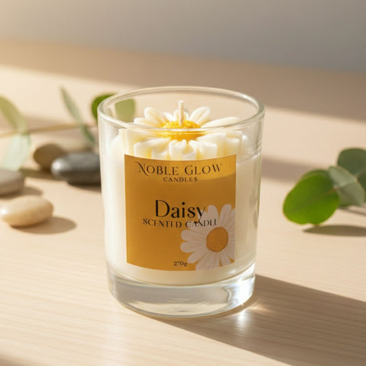 Daisy Flower Candle - Aesthetic Novelty Candle - Noble Glow Perfume Inspired Scent
