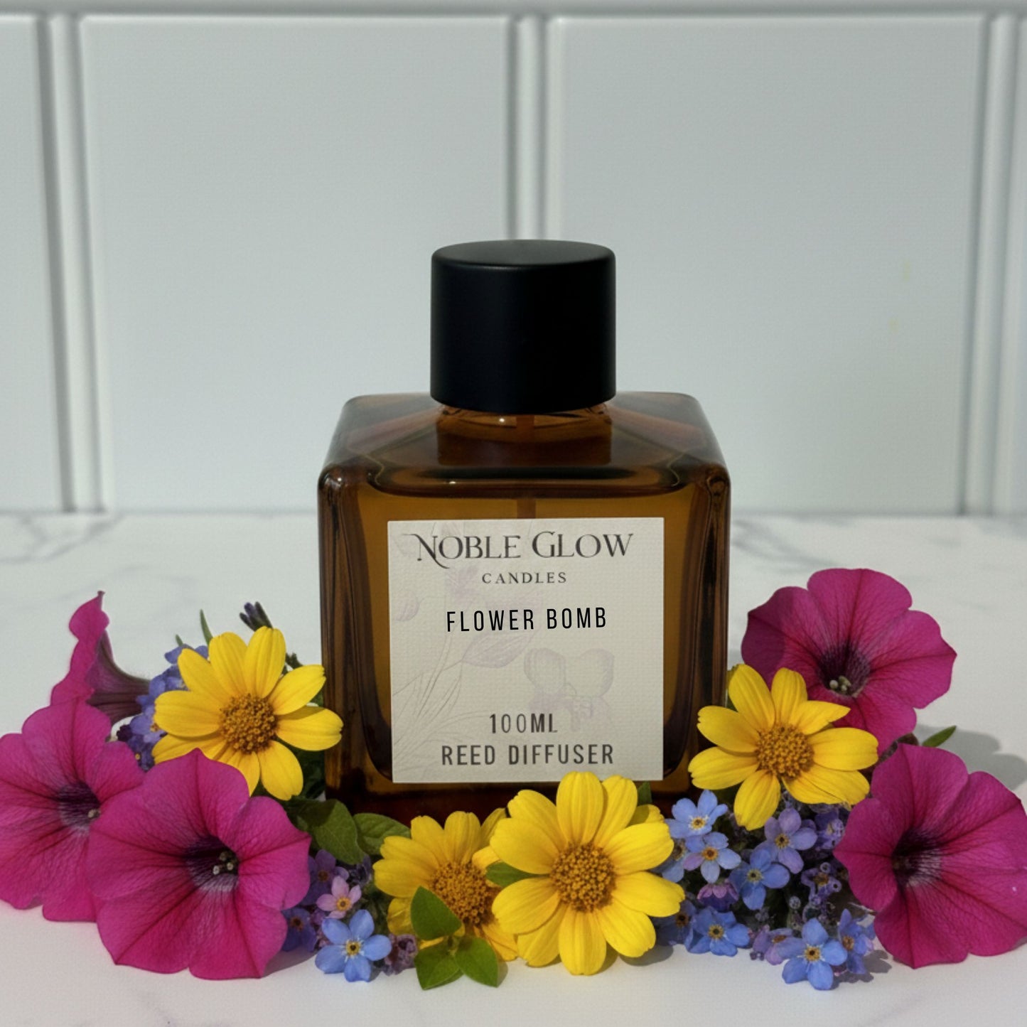 Noble Glow | Flower Bomb | Sophisticated Floral Luxury Reed Diffuser | 100ml