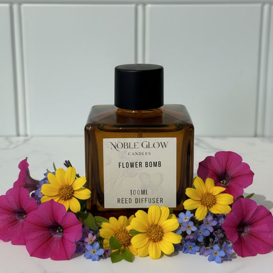 Noble Glow | Flower Bomb | Sophisticated Floral Luxury Reed Diffuser | 100ml