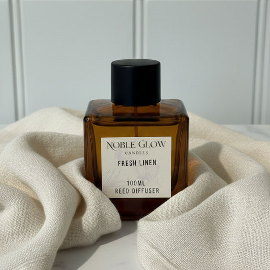Noble Glow | Fresh Linen | Crisp & Revitalizing Luxury Reed Diffuser | 100ml