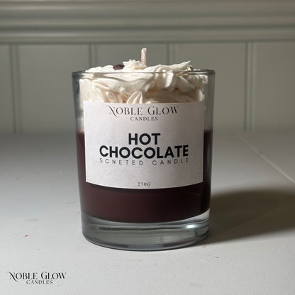 Realistic Hot Chocolate Dessert Candle - Gourmet Scented Whipped Cream Candle - 100% Natural Rapeseed Wax Gift for Chocolate Lovers