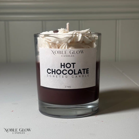 Realistic Hot Chocolate Dessert Candle - Gourmet Scented Whipped Cream Candle - 100% Natural Rapeseed Wax Gift for Chocolate Lovers