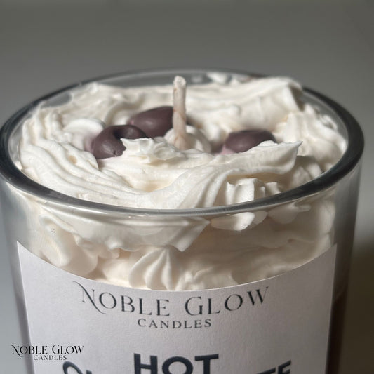 Realistic Hot Chocolate Dessert Candle - Gourmet Scented Whipped Cream Candle - 100% Natural Rapeseed Wax Gift for Chocolate Lovers