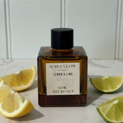 Noble Glow | Lemon & Lime | Zesty & Energizing Luxury Reed Diffuser | 100ml
