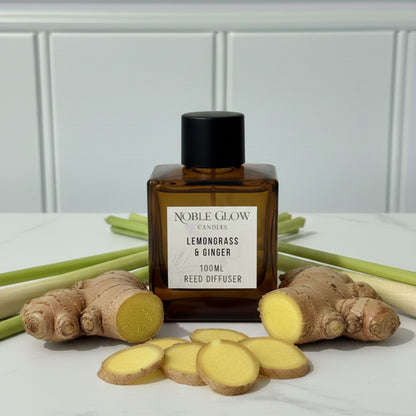Noble Glow | Lemongrass & Ginger | Exotic & Stimulating Luxury Reed Diffuser | 100ml