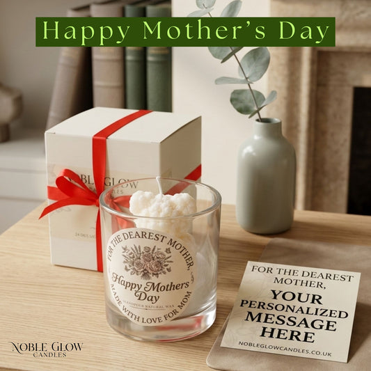 Custom Scented Bear Heart Candle for Mother's Day - 100% Natural Non-Toxic Wax - Personalized Gift with 30 Scents & Message