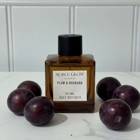 Noble Glow | Plum & Rhubarb | Vibrant & Tart Luxury Reed Diffuser | 100ml