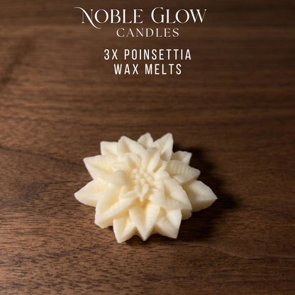 "Winter Bloom" Poinsettia Wax Melts – Set of 3 Personalized Natural Rapeseed Wax Melts