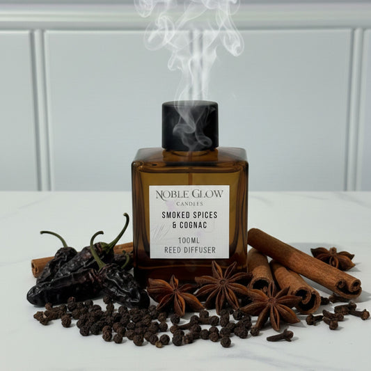 Noble Glow | Smoked Spices & Cognac | Opulent & Midnight Luxury Reed Diffuser | 100ml