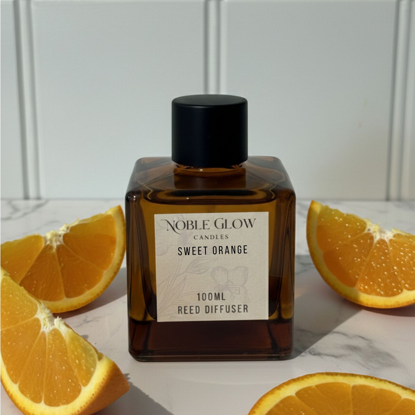 Noble Glow | Sweet Orange | Sun-Drenched & Uplifting Luxury Reed Diffuser | 100ml