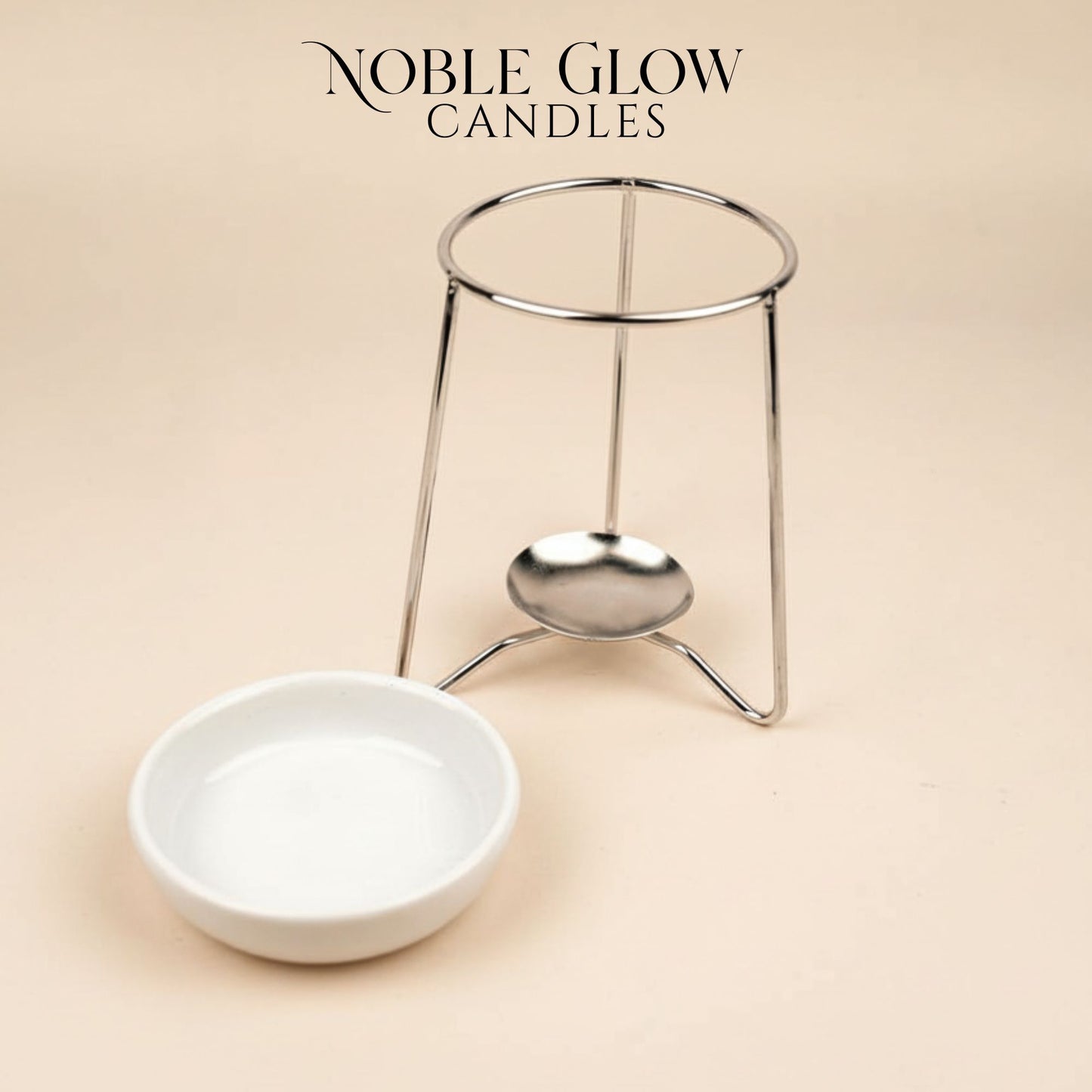 Wax Melt Burner on Silver Stand from Noble Glow Candles 2